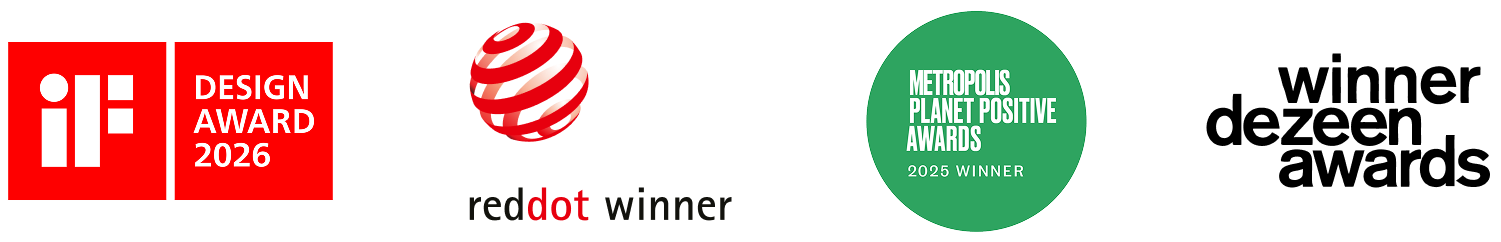 IF Design Award, Red Dot Winner, Metropolis Planet Positive Awards, Dezeen Awards