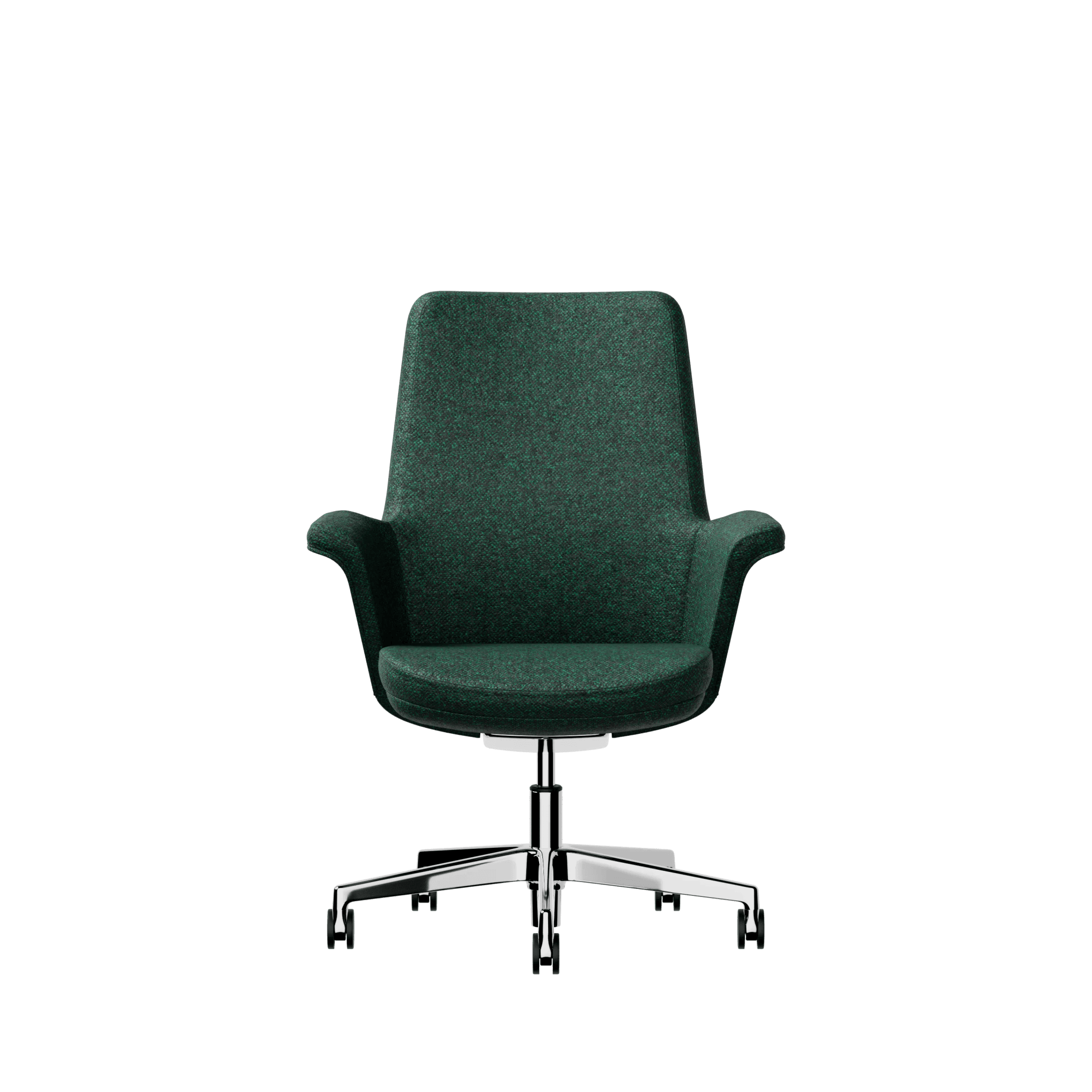 Summa Executive Chair with Upholstered Back Shell: Polished Aluminum / Vanir: 0983